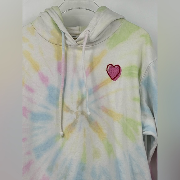 Roller Rabbit Multi Color Tie Dye Hoodie Sweatshirt Medium Red Heart | D203 - Picture 2 of 7